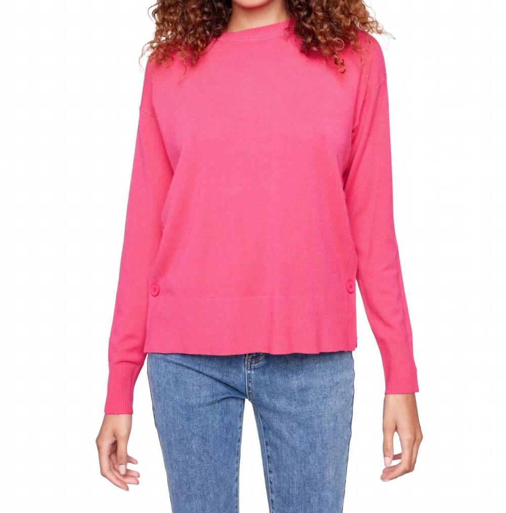 NEW CHARLIE B side buttons sweater in magenta 017